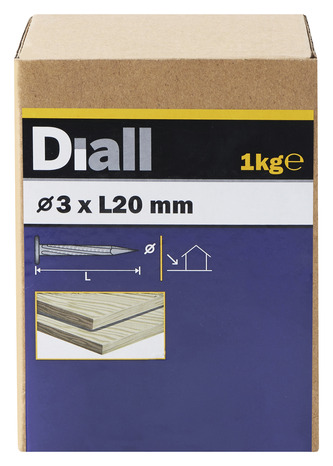 Pointes galva tête plate large 3 x 20 mm 1 kg - Diall - Brico Dépôt
