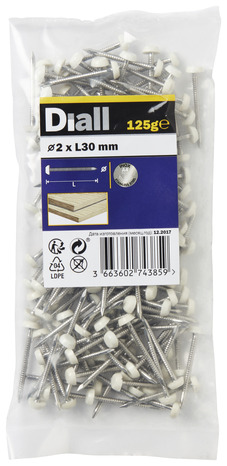Pointes striées 2 x 30 mm 125 g - Diall - Brico Dépôt