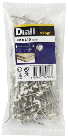 Pointes striées 2 x 40 mm 125 g - Diall - Brico Dépôt