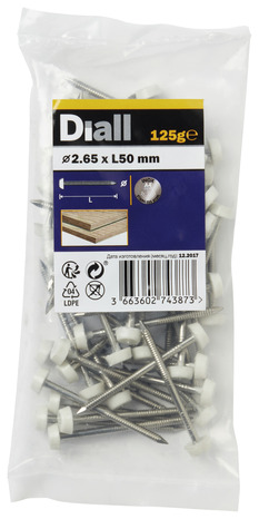 Pointes striées inox 2,65 x 50 mm 125 g - Diall - Brico Dépôt