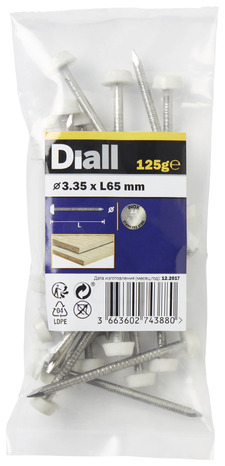 Pointes striées 3,35 x 65 mm 125 g - Diall - Brico Dépôt
