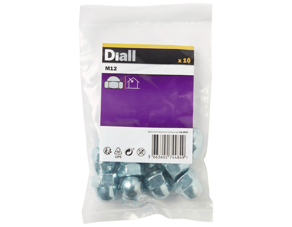 Écrous acier Ø 12 mm - 10 pièces - Diall - Brico Dépôt
