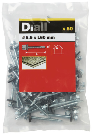 50 vis tôle zinc 5,5 x 60 mm - Diall - Brico Dépôt