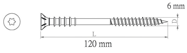 Vis de nivellement jaune 6 x 120 mm 20 pcs  - Diall - Brico Dépôt