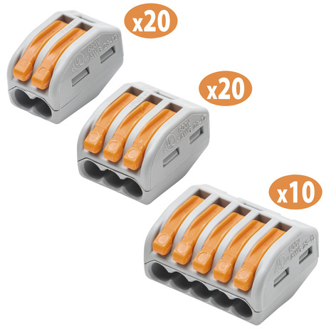 Lot de 50 bornes de connexion panachées - WAGO - Brico Dépôt