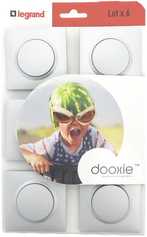 Lot 6 interrupteurs va-et-vient "Dooxie" aluminium - Legrand - Brico Dépôt