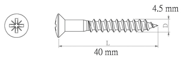 Vis de gaine inox A2 4,5 x 40 mm - 50 pièces - Diall - Brico Dépôt
