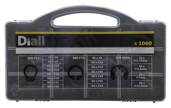 Assortiment 1 000 circlips Din 471 - Diall - Brico Dépôt