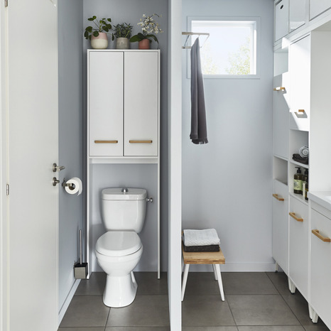 Meuble haut de toilette blanc LADOGA - L. 60 cm - Cooke and Lewis - Brico Dépôt