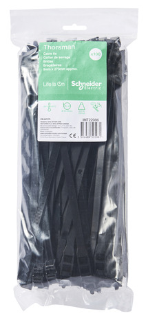 Lot de 100 colliers de fixation noir 9 x 273 mm - Schneider Electric - Brico Dépôt