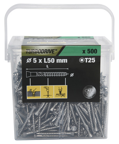 Vis à bois inox A2 5 x 50 mm 500 pièces - Diall - Brico Dépôt