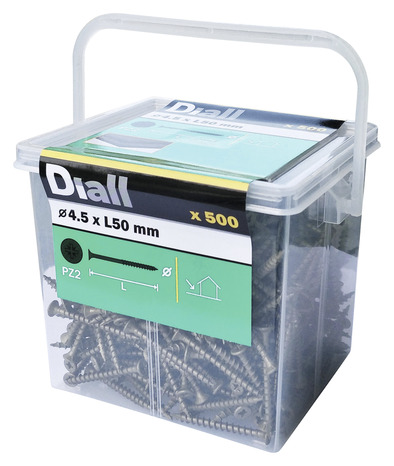 Vis bois ext recouverte 4,5 x 50 mm 500 pièces - Diall - Brico Dépôt