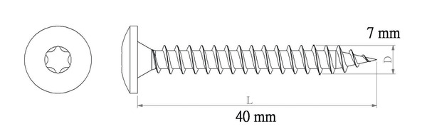 Vis de charnière 7 x 40 mm 200 pièces - DIALL - Diall - Brico Dépôt