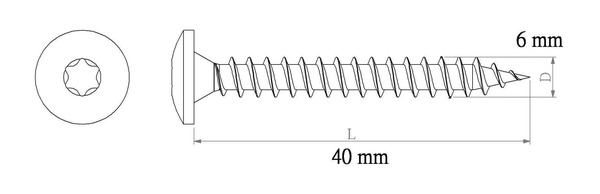 Vis de charnière 6 x 40 mm 20 pièces - DIALL - Diall - Brico Dépôt