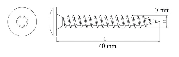 Vis charnière 7 x 40 mm 20 pièces - Diall - Brico Dépôt