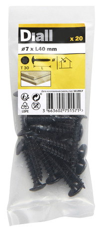 Vis de charnière 7 x 40 mm 20 pièces - Diall - Brico Dépôt