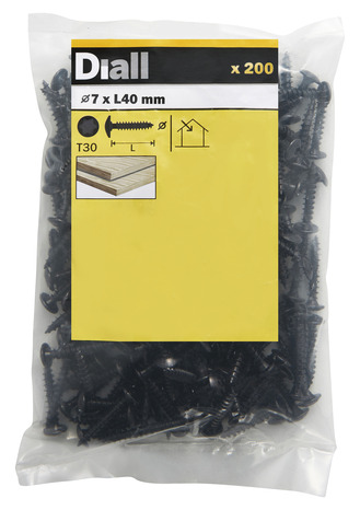 Vis de charnière 7 x 40 mm 200 pièces - DIALL - Diall - Brico Dépôt