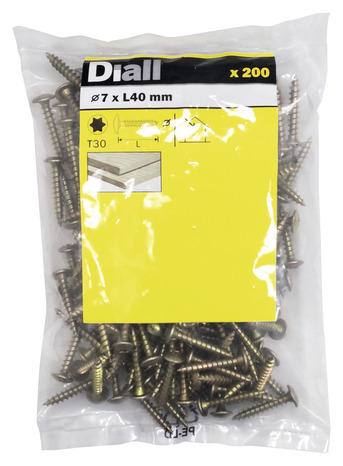 Vis de charnière 7 x 40 mm - 200 pièces - DIALL - Diall - Brico Dépôt