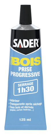 Colle bois prise progressive 125 ml - Sader - Brico Dépôt