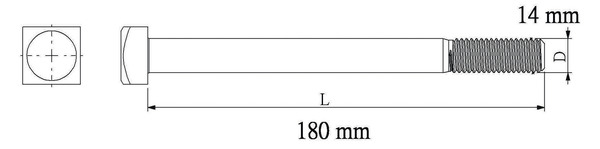 Boulon de charpente galva 14 x 180 mm - Diall - Brico Dépôt