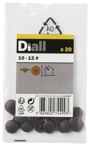 Bouchons à vis brun jauge 10-12 mm 20 pcs  - Diall - Brico Dépôt
