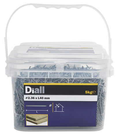 Pointes tête homme 2,36 x 40 mm 5 kg - Diall - Brico Dépôt