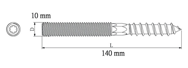 Tourillon bois/métal plat 10 x 140 mm 1 pcs  - Diall - Brico Dépôt