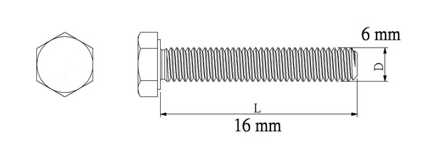 Vis métaux tête hexa 6x16 vrac - Diall - Brico Dépôt