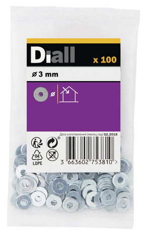 100 rondelles plates - 3 mm - Diall - Brico Dépôt
