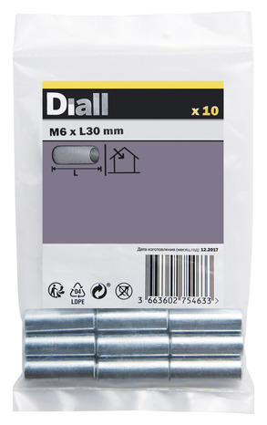 Manchon T.F ABI EN acier au carbone durable 6 x 30 mm - Diall - Brico Dépôt