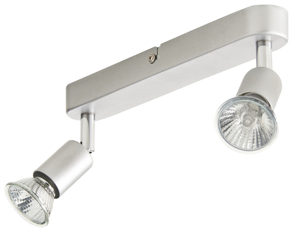 Réglette 2 spots silver gu10 (gui2bs) - Colours - Brico Dépôt