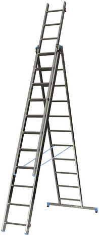 Échelle extensible en aluminium 3 x 11 marches - 6,80 m - Mac Allister - Brico Dépôt