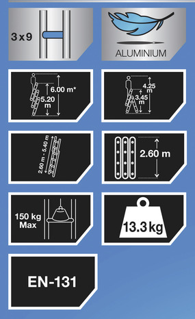 Échelle transformable 3x9 - 6 m - Mac Allister - Brico Dépôt