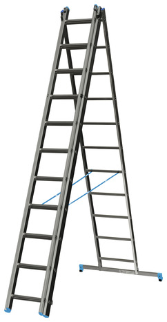 Échelle extensible en aluminium 3 x 11 marches - 6,80 m - Mac Allister - Brico Dépôt