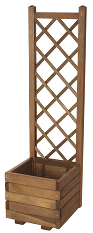 Bac à fleurs en bois 40 x 40 cm avec treillis - Brico Dépôt