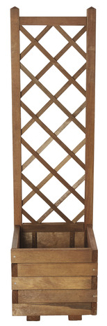 Bac à fleurs en bois 40 x 40 cm avec treillis - Brico Dépôt