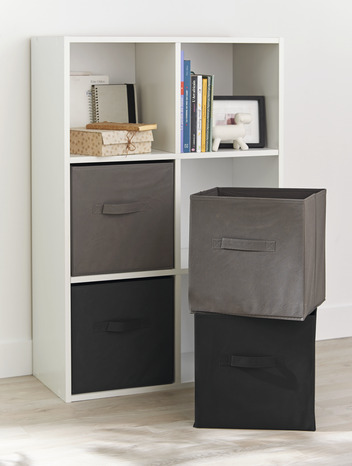 Boite de rangement noire H. 29 x L. 29 x P. 29,5 cm - Brico Dépôt