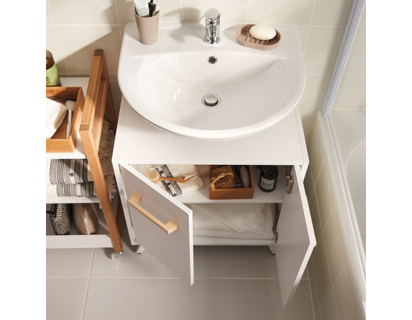Meuble sous-lavabo"Ladoga" - Blanc - L. 60 cm - Cooke and Lewis - Brico Dépôt