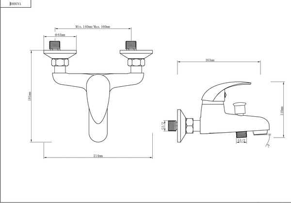 Mitigeur bain/douche "Blyth" - GoodHome - Brico Dépôt