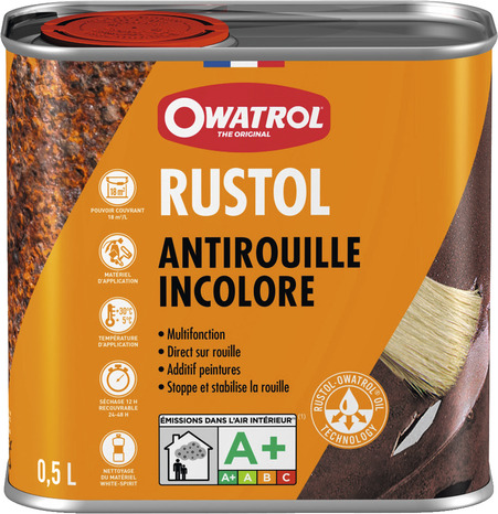 Antirouille additif pour tous les types de surfaces intérieures et extérieures - 0,5 L - Rustol - Brico Dépôt