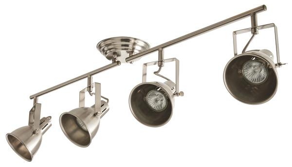 Spot 4 lumières Alu brossé GU10 (Asterion G111102-4S) - Colours - Brico Dépôt