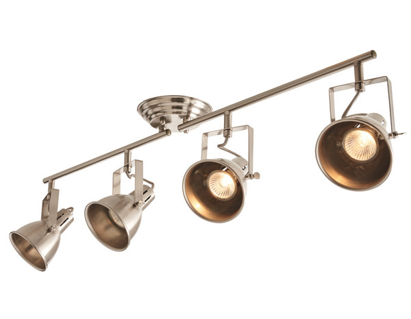 Spot 4 lumières Alu brossé GU10 (Asterion G111102-4S) - Colours - Brico Dépôt