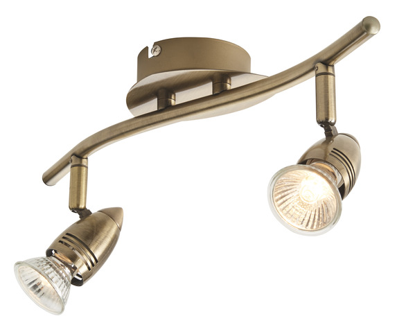 Spot 2 lumières antic brass gu10 (aspis 16c-2a) - Colours - Brico Dépôt