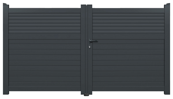 Portail aluminium gris anthracite "Vento" - L. 3 m x H. 1,60 m - Brico Dépôt