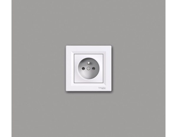 Prise avec terre "Asfora" blanc - Schneider Electric - Brico Dépôt