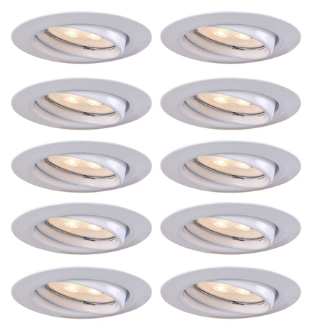 Lot de 10 spots GU10 orientables - Blanc - DLRA200W10 - Brico Dépôt