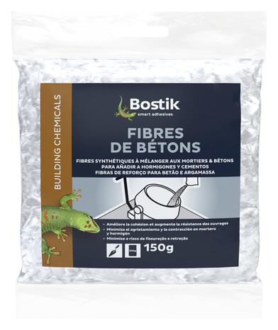 Fibres de béton à mélanger avec le ciment - sachet de 150 g - Bostik - Brico Dépôt
