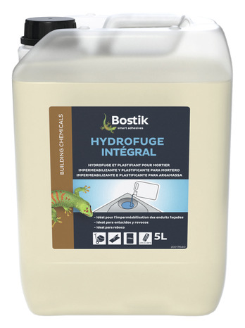 Hydrofuge et plastifiant intégral pour mortier - bidon de 5 L - Bostik - Brico Dépôt