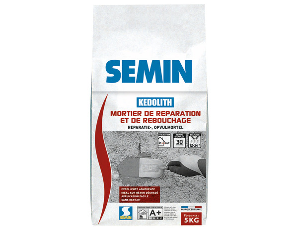 Mortier de réparation extérieur - 5 kg* - Semin - Brico Dépôt