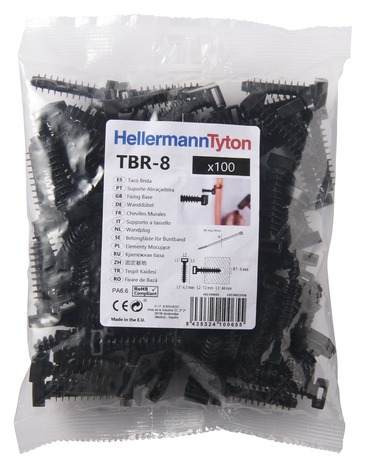 Lot de 100 embases à cheville noir - Ø 9 mm - Brico Dépôt